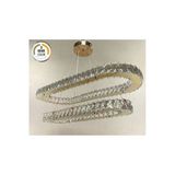 Kristal Taşlı Elips 3 Renk Gold Modern Led Avize