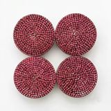Kristal Taşlı Geçme Jant Göbeği Kapağı Pembe 4'Lü 55Mm