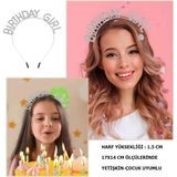 Kristal Taşlı Gümüş Birthday Girl Parti Tacı: Doğum Gününe Özel Şıklık