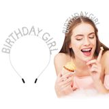 Kristal Taşlı Gümüş Birthday Girl Yazılı Doğum Günü Parti Tacı 19x11 cm (5264)