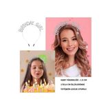 Kristal Taşlı Gümüş Birthday Girl Yazılı Doğum Günü Parti Tacı 19x11 cm (5440)