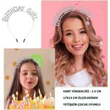 Kristal Taşlı Gümüş Birthday Girl Yazılı Doğum Günü Parti Tacı 19X11 Cm Go53/04642