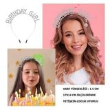 Kristal Tasli Gumus Birthday Girl Yazili Dogum Gunu Parti Taci 19X11 Cm