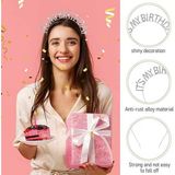 Kristal Taşlı Gümüş Renk İt S My Birthday Yazılı Doğum Günü Parti Tacı 14X16 Cm