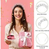 Kristal Tasli Gumus Renk Its My Birthday Yazili Dogum Gunu Parti Taci 14X16 Cm