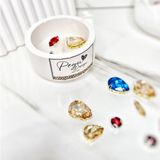 Kristal Taşlı Özel Tasarım %100 Doğal Soya Wax Mum , Minimal Kase Model - Beyaz