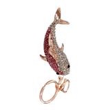 Kristal Taşlı Pembe Köpekbalığı Anahtarlık No.1