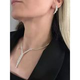 Kristal Taşlı Su Yolu Sarkıt Model Yılbaşı - Abiye - Düğün -Event Kolye Küpe Set