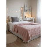 Kristal Tek Kişilik Pembe Battaniye 160X220 cm - 160 x 220 cm