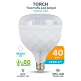 Kristal Torch 40w Yüksek Güçlü SMD LED Ampul - Beyaz Işık - E27 Duy - Enerji Tasarruflu