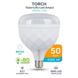 Kristal Torch 50w Yüksek Güçlü SMD LED Ampul - Beyaz Işık - E27 Duy - Enerji Tasarruflu
