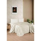 Kristal Waffle Çift Kişilik Pike Takımı 200 x 230 cm - %100 Pamuk - Yeni Renkler - Krem