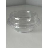 Kristal Yuvarlak Tatlı Sütlaç Kasesi - Mika Plastik Kap - Şeffaf - Kapaklı - 180 Ml/Cc - 10 Adet