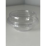 Kristal Yuvarlak Tatlı Sütlaç Kasesi - Mika Plastik Kap - Şeffaf - Kapaklı - 180 Ml/Cc - 50 Adet