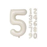 Kristalp 1.2.3.4.5.6.7.8.9. dogum günü parti Yaş 74 Cm Krem Rakam Folyo Balonu Büyük Boy
