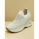 Krıste Bell 0008 Bej Taş Detaylı Sneaker Kadın Spor Ayakkabı - 001 - Beyaz