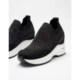 Krıste Bell 0008 Siyah Taş Detaylı Sneaker Kadın Spor Ayakkabı - 001 Siyah