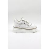 Kriste Bell Ithal Single Taşlı Model Kadın Sneakers Spor Ayakkabı KB0051 Beyaz