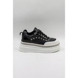 Kriste Bell Ithal Single Taşlı Model Kadın Sneakers Spor Ayakkabı KB0051 Siyah