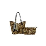 KRISTE BELL Kadın Omuz Çantası, Leopar Desen, 26x34x11 cm