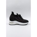 KRISTE BELL Taş Detaylı Triko Ithal Kadın Sneakers Spor Ayakkabı Kb0009 Siyah