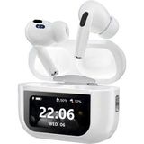 Krizantem A88 Pro OLED Ekranlı Anc/enc Destekli 5.0 Beyaz Bluetooth Kulaklık Beyaz Ekranlı Kulaklık