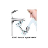 KRİZANTEM Her Yöne Dönebilen Musluk Ucu 2Fonksiyonlu Su Tasarruflu Mutfak Banyo Lavabo Musluğu Oynar Başlıklık