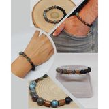 Krizokol & Oniks Taşı 8mm Unisex Tasarım Bileklik Hawaii Model (11158)