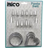 Krm 20PCS Pasta Süsleme Uç Seti= 12-Metal Kurabiye Kalıp Metal=3-Kalp - 3-Yuvarlak 2-Uç Tutucu