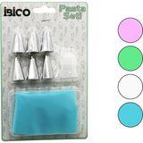 Krm 8pcs Pasta Süsleme Seti 1AD-KREMA Torbası - 6AD-METAL + 1AD-PLASTİK Uç (5047) Krm
