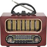 Krm Orta Boy Retro Ahşap Tasarım Bluetooth Hoparlörlü Radyo – Fm/am Destekli, Şarjlı ve Taş