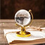 Krn Global Group Gold Dekoratif Cam Dünya Küre / Mini Ofis Masası Süsü / Şık Hediyelik Dünya - Çok Renkli
