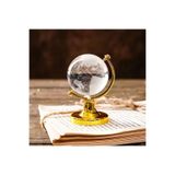 KRN GLOBAL GROUP Mini Gold Dekoratif Cam Dünya Küre | Mini Ofis Masası Süsü | Şık Hediyelik Dünya 4x6 cm