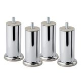 Krom 12 Cm Gümüş 4 Adet Metal Mobilya Ayağı Modern Koltuk Kanepe Ayak Tv Ünite M8 Civatalı Ayakları