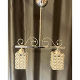 Krom 2 Li Sarkıt Avize Kristal Camlı 42*55CM