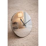 Krom Ayna Yüzeyli Metal Modern Duvar Saati 30 cm - Sessiz Mekanizma, MTL001S30MKM