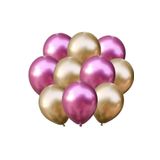 Krom Balon 12" Inç GOLD-PEMBE Renk 10 Adet