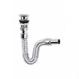 KROM BASMALI SİFON - KÖRÜKLÜ SİFON - LAVABO MUTFAK SİFONU - BAS STOPLU