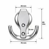 Krom Çiftli Duvar Askı Aparatı Dekoratif Metal Vestiyer Portmanto Banyo Mutfak Askısı