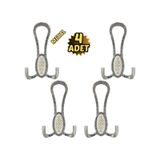 Krom Desenli Vestiyer Portmanto 4 Adet Askılık Metal Krom