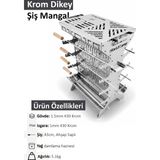 Krom Dikey Şiş Mangal – 8 Şiş, Taşıma Çantalı - --