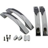 KROM DUŞAKABİN KULP SETİ 2 İÇ 2 DIŞ ÇİFT KAPAK KULBU SERT PLASTİK