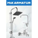 Krom Ekonomi Robot Köşe Lavabo Banyo Bataryası 3 Lü Set