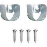Krom Gardırop Askılık Boru Flanşı, 27X30MM, 2 Adet, Dolap Içi Oval Boru Aparatı - Çok Renkli