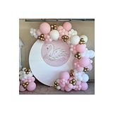 Krom Gold Makaron Pembe Ve Beyaz Balon Zinciri 50 Adet