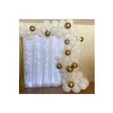Krom Gold Pastel Beyaz Balon Zinciri 100 Adet + 5 Metre Balon Zinciri