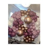 Krom Gold Yaban Çileği Toz Pembe Ve Beyaz Balon Seti 50 Adet
