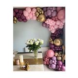 Krom Gold Yaban Çileği Toz Pembe Ve Makaron Pembe Balon Seti 50 Adet