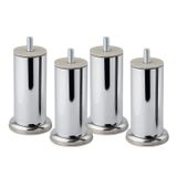 Krom Gümüş 10 Cm Metal 4 Adet Mobilya Ayağı Modern Koltuk Kanepe Ayak Tv Ünite M8 Civatalı Ayakları