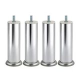 Krom Gümüş 4 Adet Metal 15 Cm Mobilya Ayağı Modern Koltuk Kanepe Ayak Tv Ünite M8 Civatalı Ayakları
